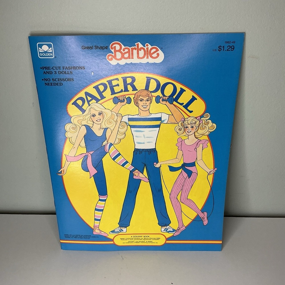 1985 Barbie Skipper Ken Paper Doll Book Uncut Unused‎ Vintage Exercise Outfits